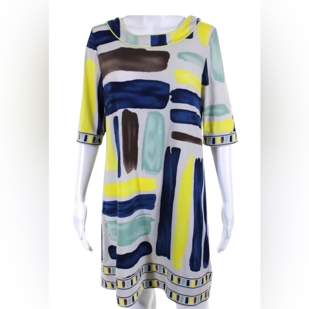 Women’s 3/4 Sleeve Colorful Striped Shift Dress - Size XS - Picture 10 of 10
